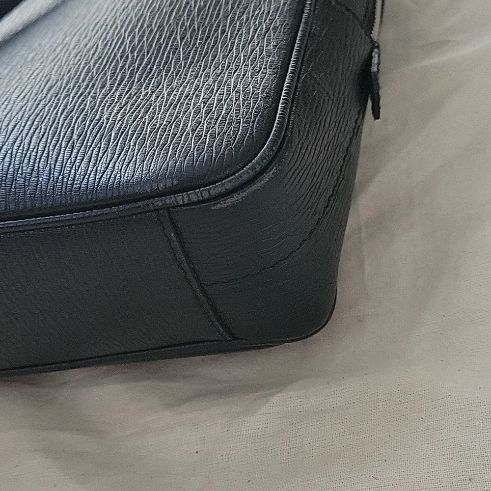Salvatore Ferragamo Black Leather Laptop Bag